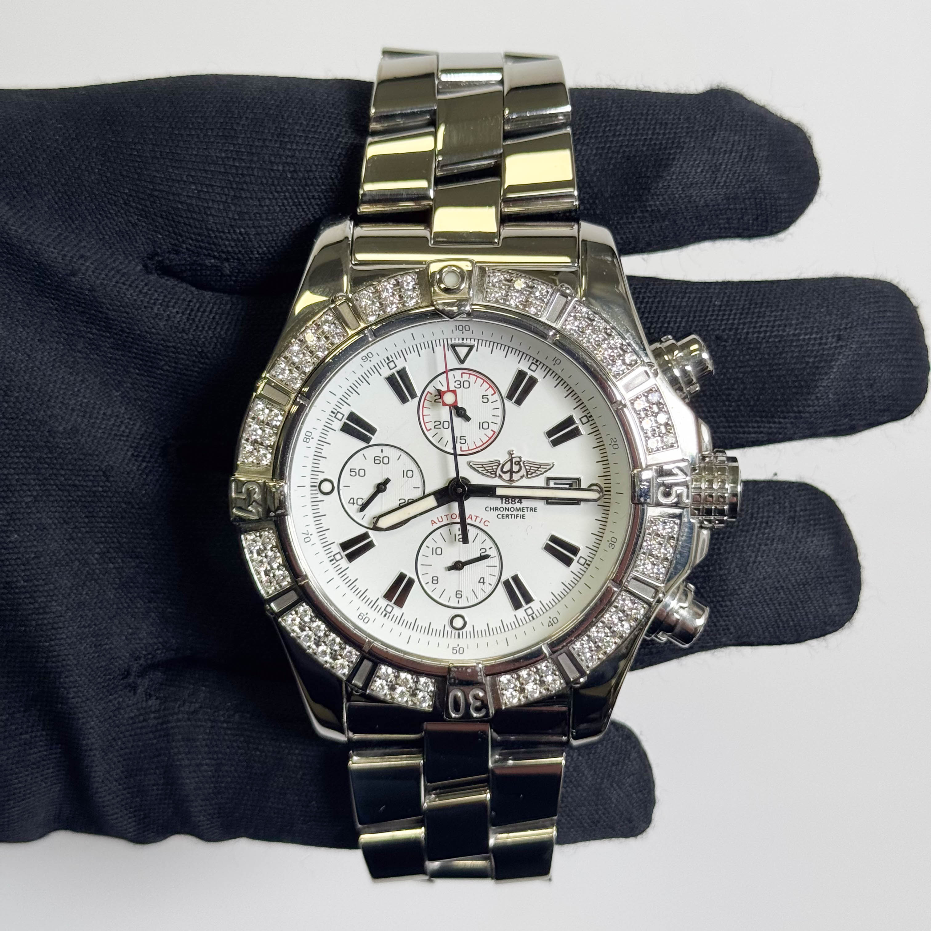 Breitling Super Avenger 48mm White Chronograph Dial Watch Ref# A13370 - Happy Jewelers Fine Jewelry Lifetime Warranty