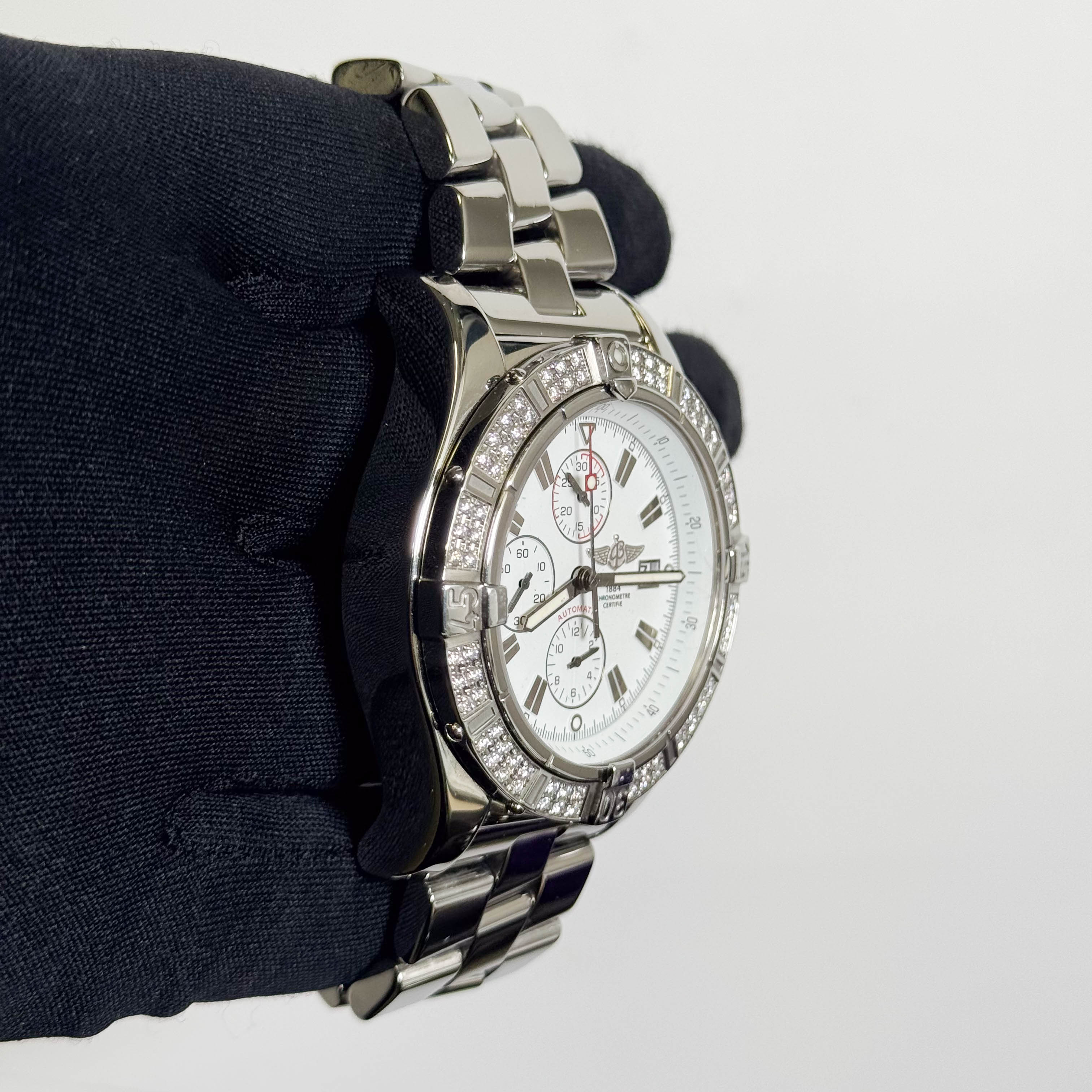 Breitling Super Avenger 48mm White Chronograph Dial Watch Ref# A13370 - Happy Jewelers Fine Jewelry Lifetime Warranty