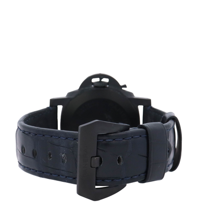 Panerai Luminor Marina 44mm Carbon Blue Arabic & Stick Dial Watch Reference# PAM01664 - Happy Jewelers Fine Jewelry Lifetime Warranty