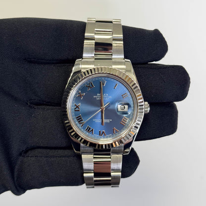 Rolex Datejust II 41mm Stainless Steel Blue Dial Watch Ref# 116334