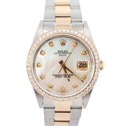 Rolex Oyster Perpetual 34mm MOP Dial Watch Ref# 15223 - Happy Jewelers Fine Jewelry Lifetime Warranty
