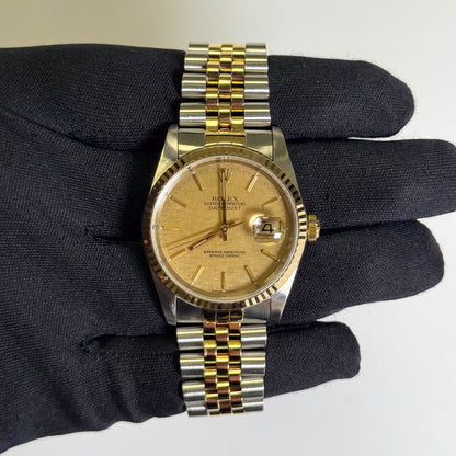 Rolex Datejust 36mm Champagne Dial Watch Ref# 16233 - Happy Jewelers Fine Jewelry Lifetime Warranty