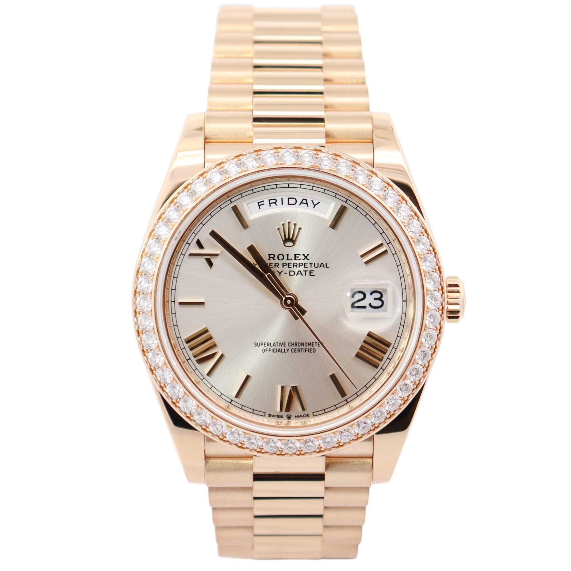 Rolex Day-Date 40mm Silver Dial Watch Ref# 228348RBR - Happy Jewelers Fine Jewelry Lifetime Warranty