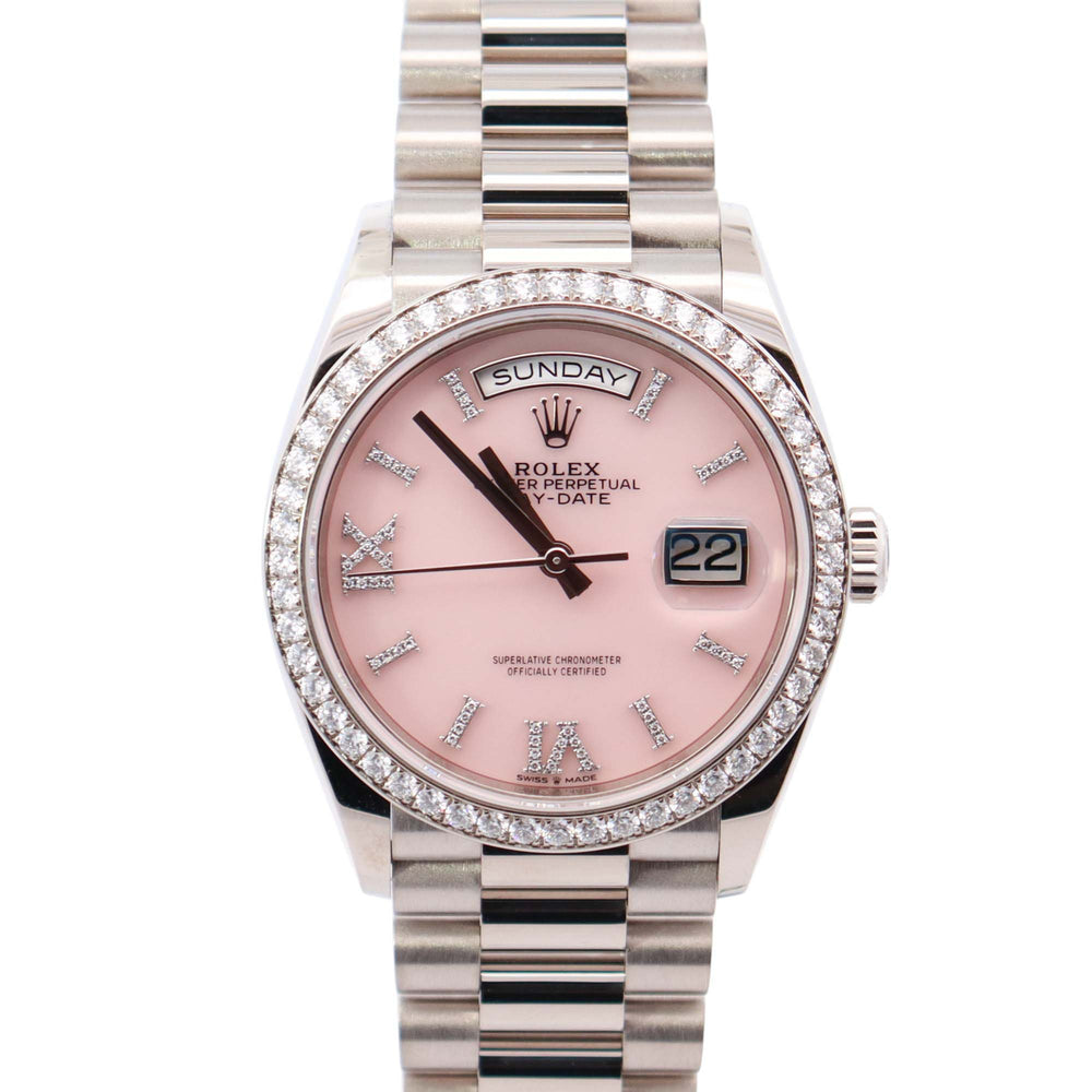 Rolex Day-Date 36mm Pink Dial Watch Ref# 128349RBR