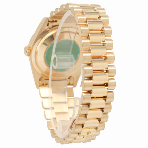 Rolex Day-Date Yellow Gold 36mm Champagne Stick Dial Watch Reference #: 18238 - Happy Jewelers Fine Jewelry Lifetime Warranty