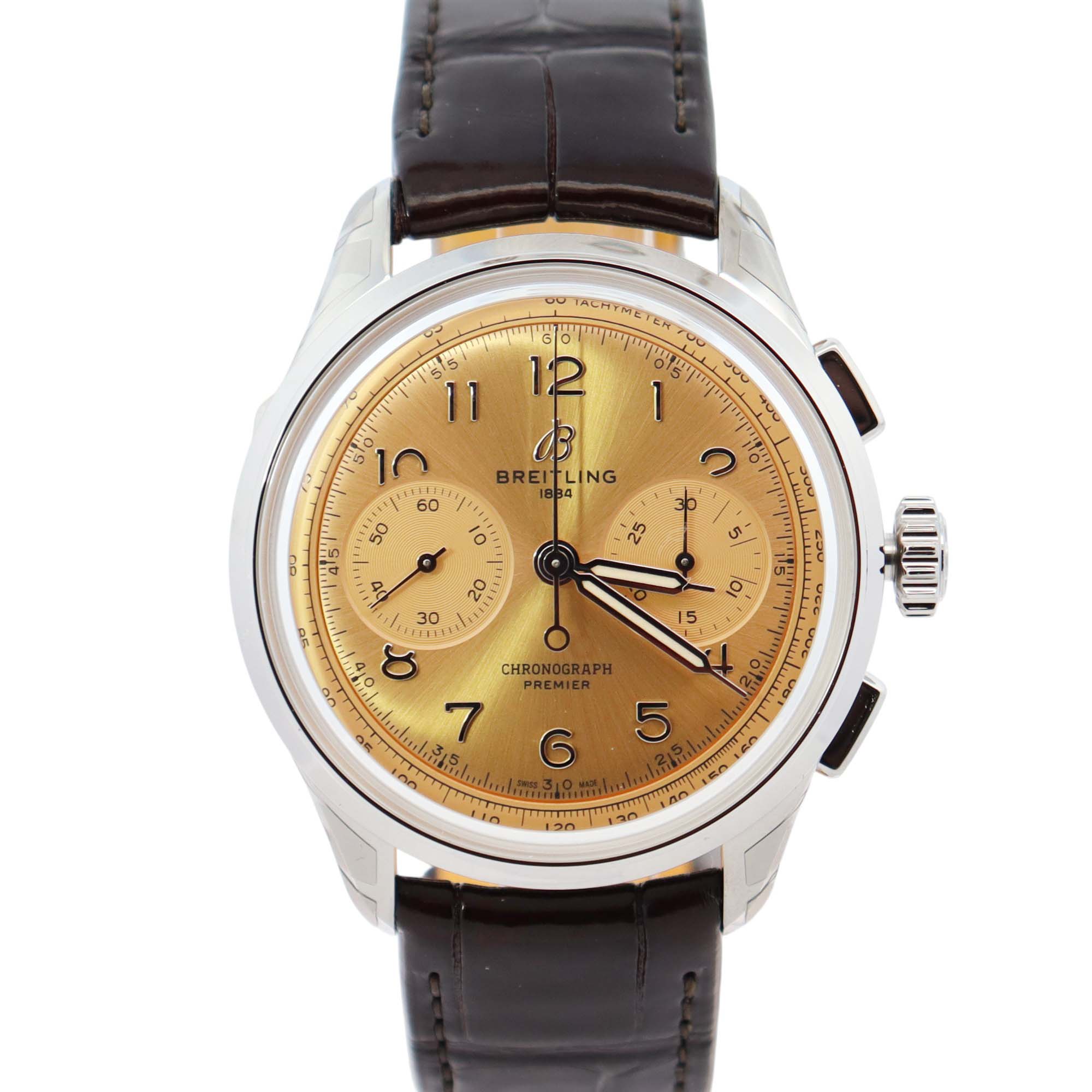 Breitling Premier 40mm Copper Dial Ref# AB0930 - Happy Jewelers Fine Jewelry Lifetime Warranty