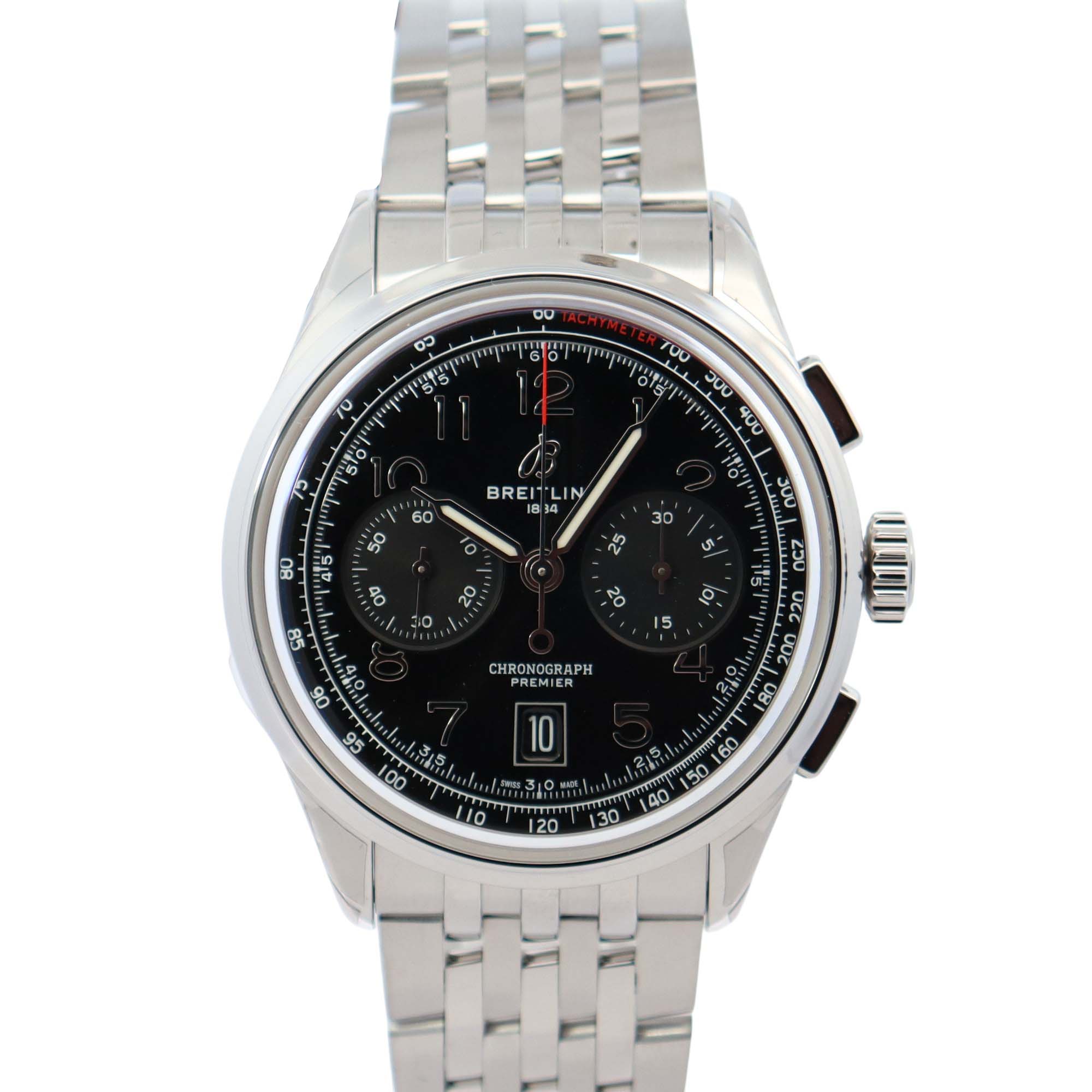 Breitling Premier 42mm Black Dial Ref# AB0145 - Happy Jewelers Fine Jewelry Lifetime Warranty