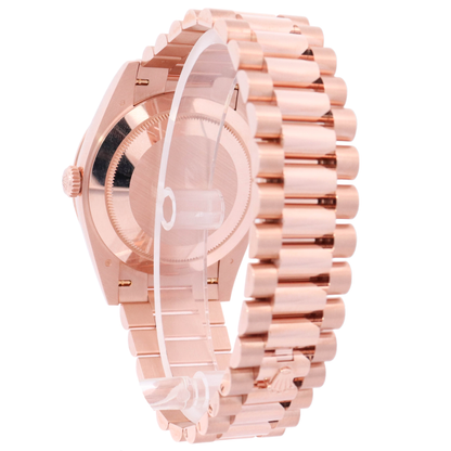 Rolex Day Date 40mm Everose Gold Factory Pave Baguette Dial Watch Reference# 228345RBR - Happy Jewelers Fine Jewelry Lifetime Warranty