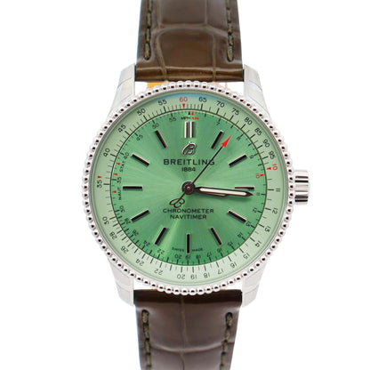Breitling Navitimer 35mm Green Dial Watch Ref# A17395 - Happy Jewelers Fine Jewelry Lifetime Warranty