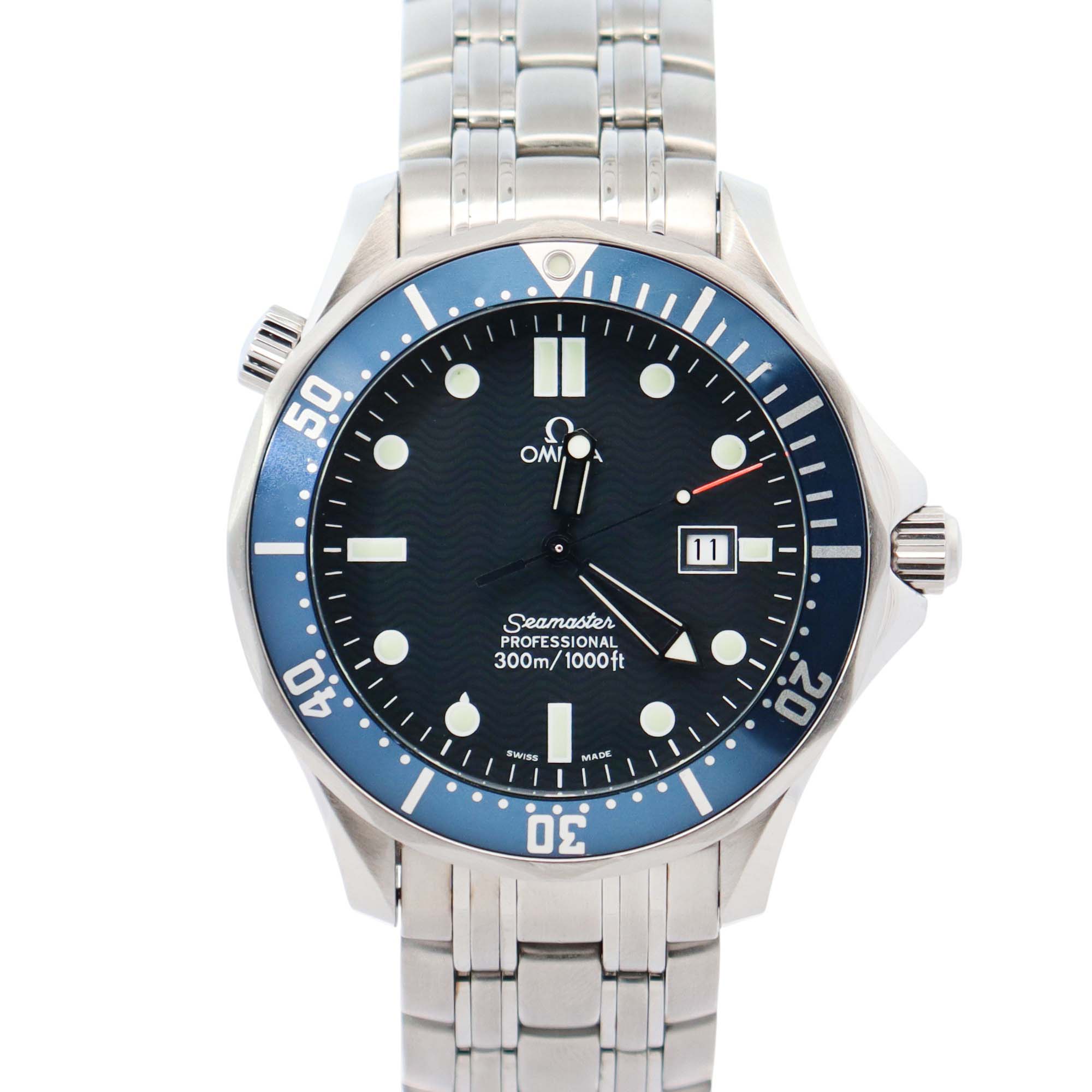 Omega Seamaster 41mm Blue Dial Watch Ref# 2541.80.00 - Happy Jewelers Fine Jewelry Lifetime Warranty