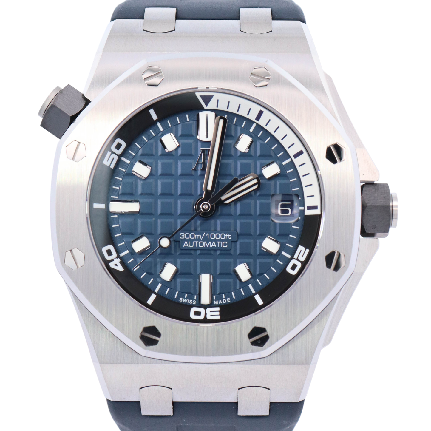 Audemars Piguet Royal Oak Offshore 42mm Stainless Steel Blue Stick Dial Watch Reference# 15720ST.OO.A027CA.01 - Happy Jewelers Fine Jewelry Lifetime Warranty
