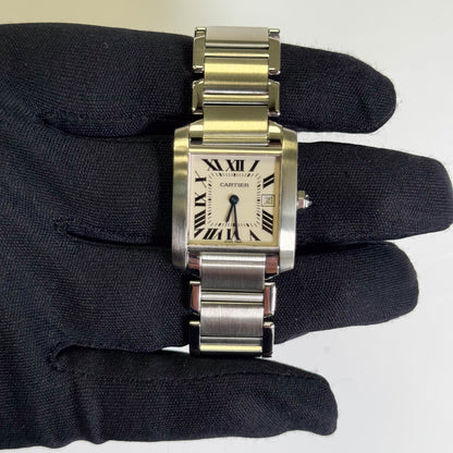 Cartier Tank 25mm White Dial Watch Ref# W51011Q3