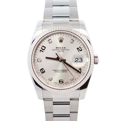 Rolex Oyster Perpetual 34mm Silver Dial Watch Ref# 115234 - Happy Jewelers Fine Jewelry Lifetime Warranty