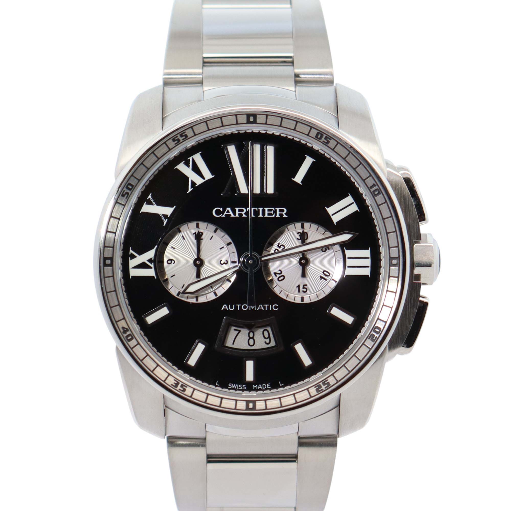 Cartier Calibre 42mm Black Dial Watch Ref# W7100061 - Happy Jewelers Fine Jewelry Lifetime Warranty