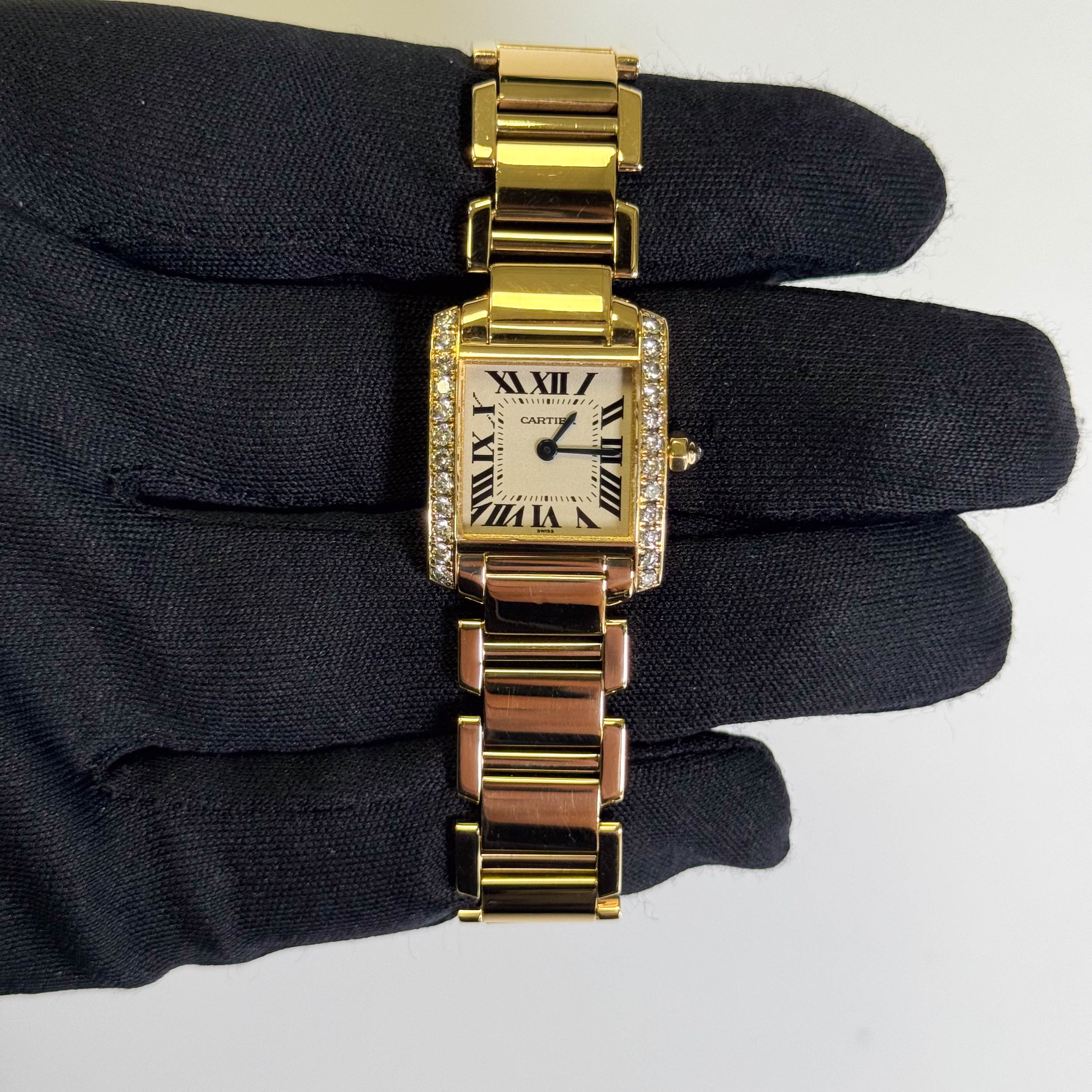 Cartier Francaise 21mm White Dial Watch Ref# WE1001R8