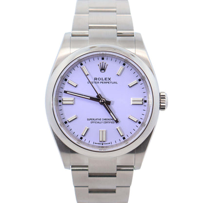 Rolex Oyster Perpetual 36mm Lavender Dial Watch Ref# 126000 - Happy Jewelers Fine Jewelry Lifetime Warranty