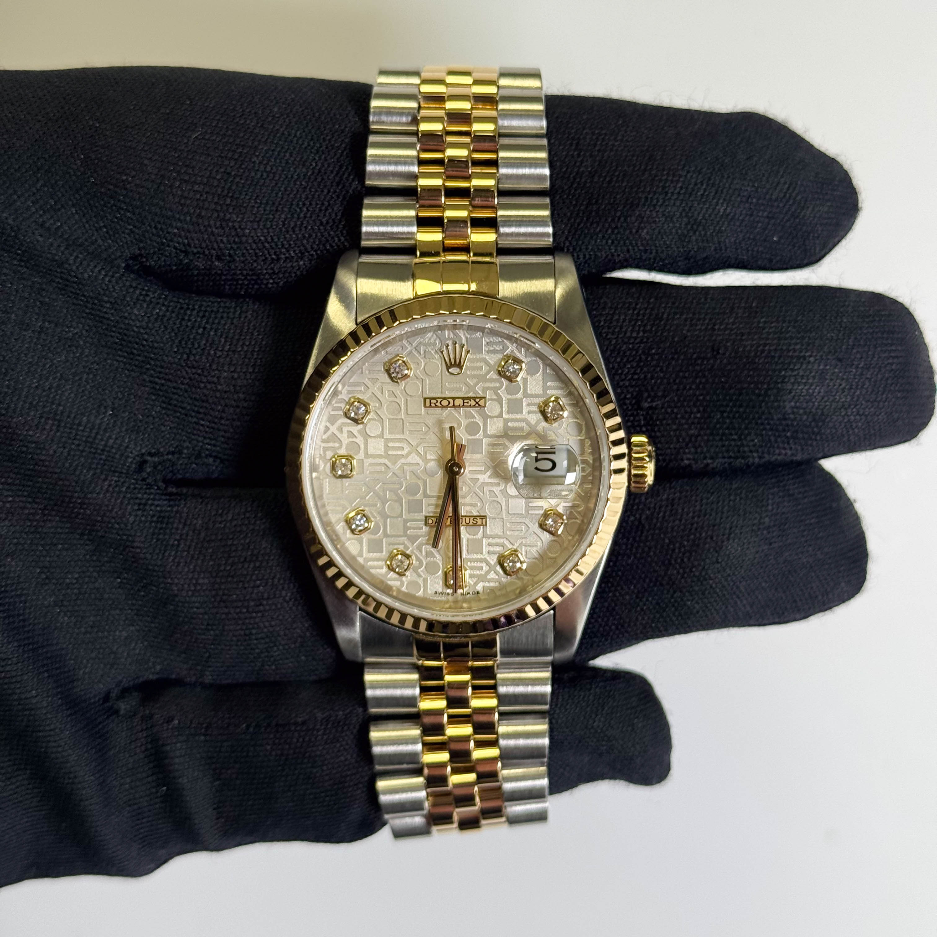 Rolex Datejust 36mm White Dial Watch Ref# 16233