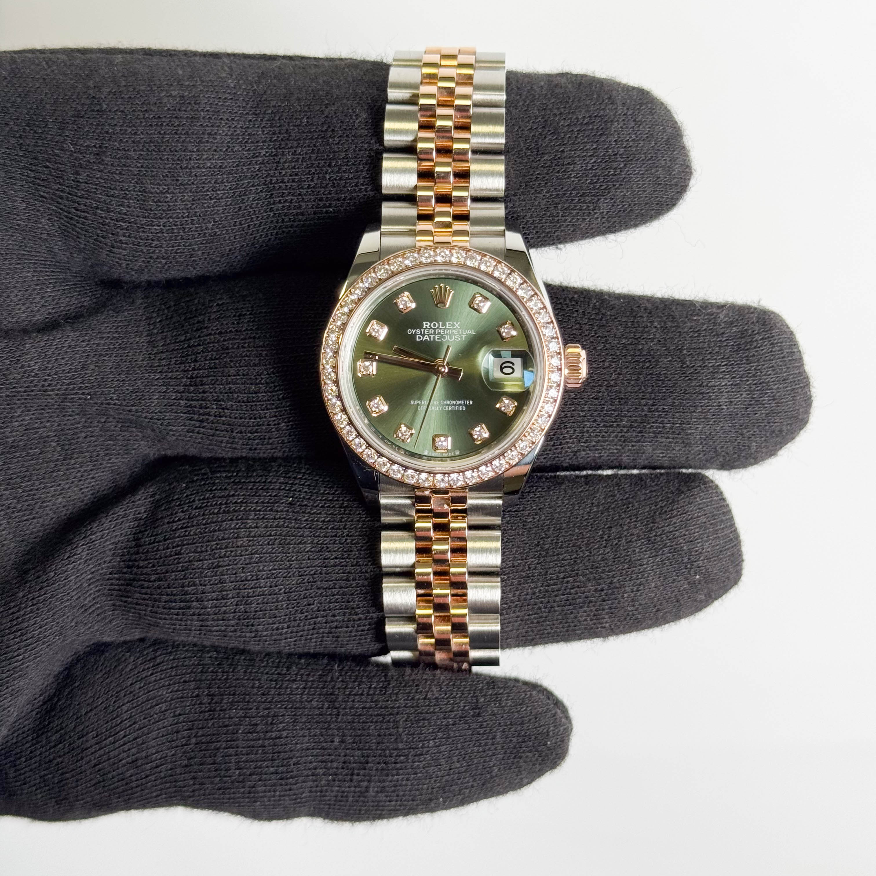 Rolex Datejust 28mm Green Dial Watch Ref# 279381RBR