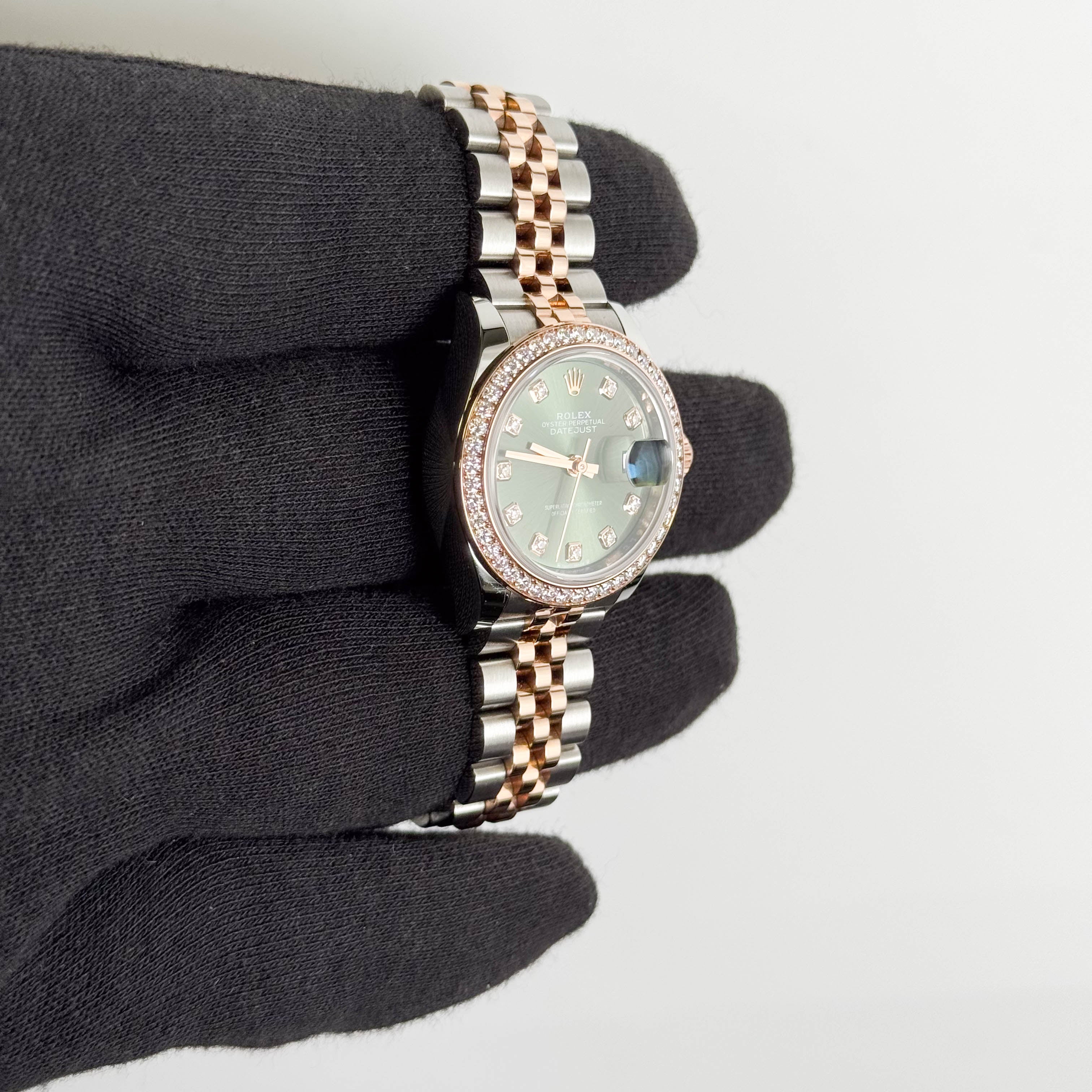 Rolex Datejust 28mm Green Dial Watch Ref# 279381RBR