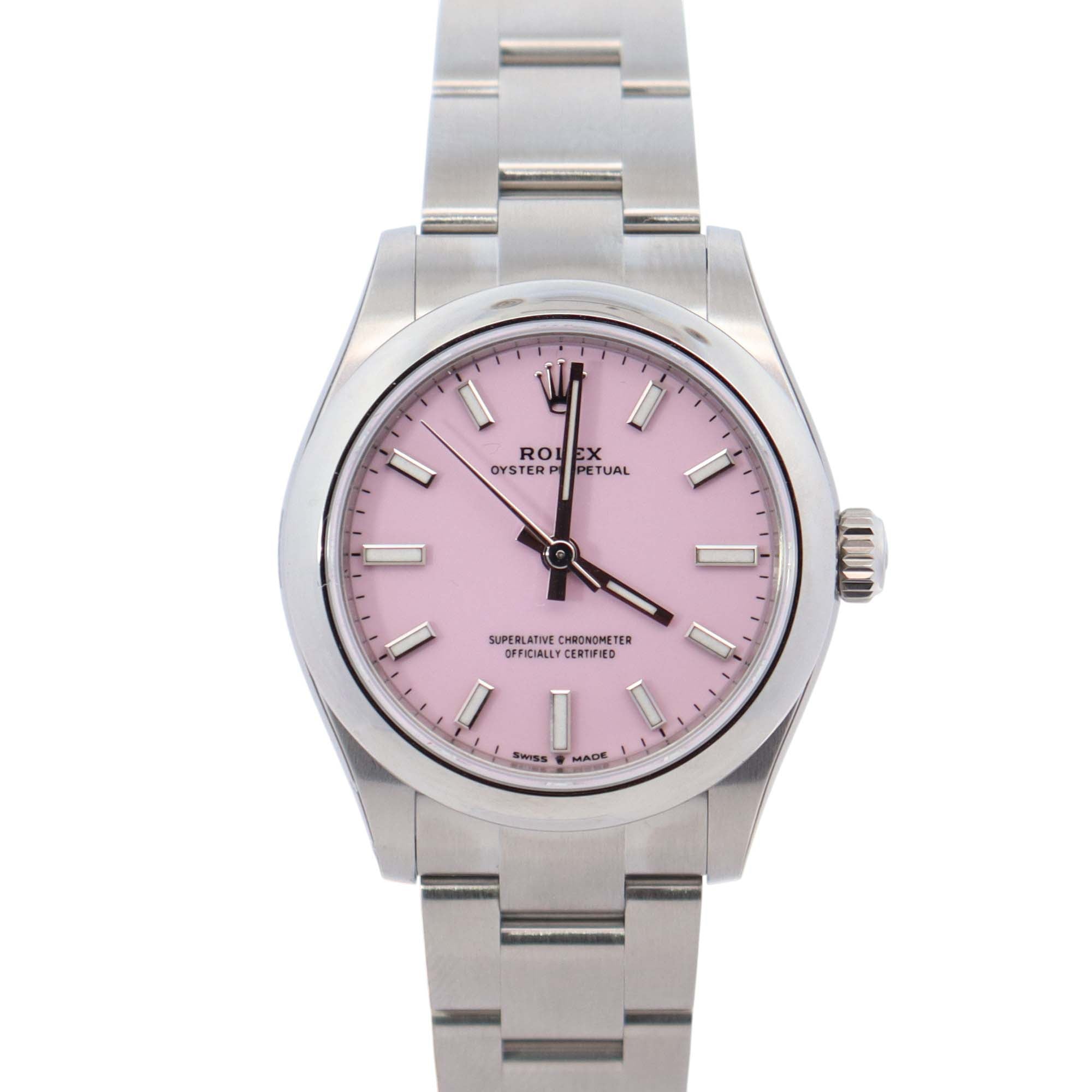 Rolex Oyster Perpetual 31mm Pink Dial Watch Ref# 277200 - Happy Jewelers Fine Jewelry Lifetime Warranty