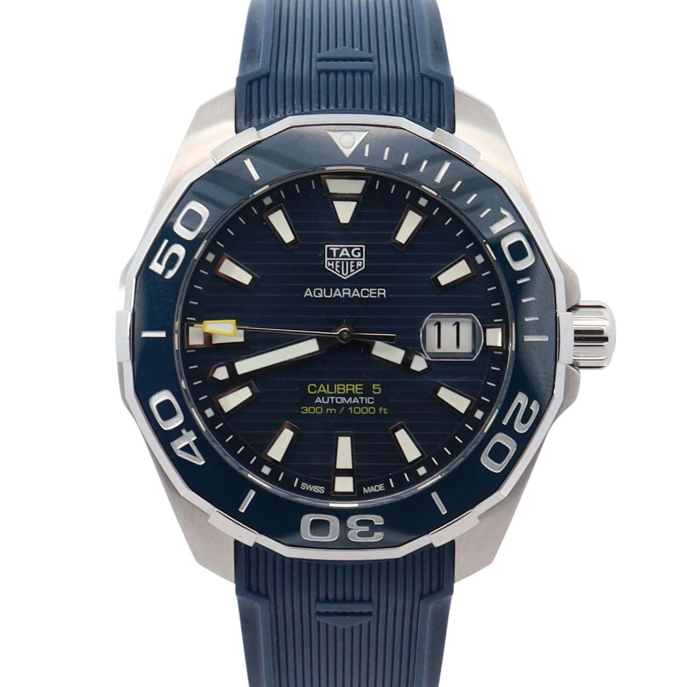 Tag Heuer Aquaracer 43mm Blue Dial Watch Ref# WAY201B - Happy Jewelers Fine Jewelry Lifetime Warranty