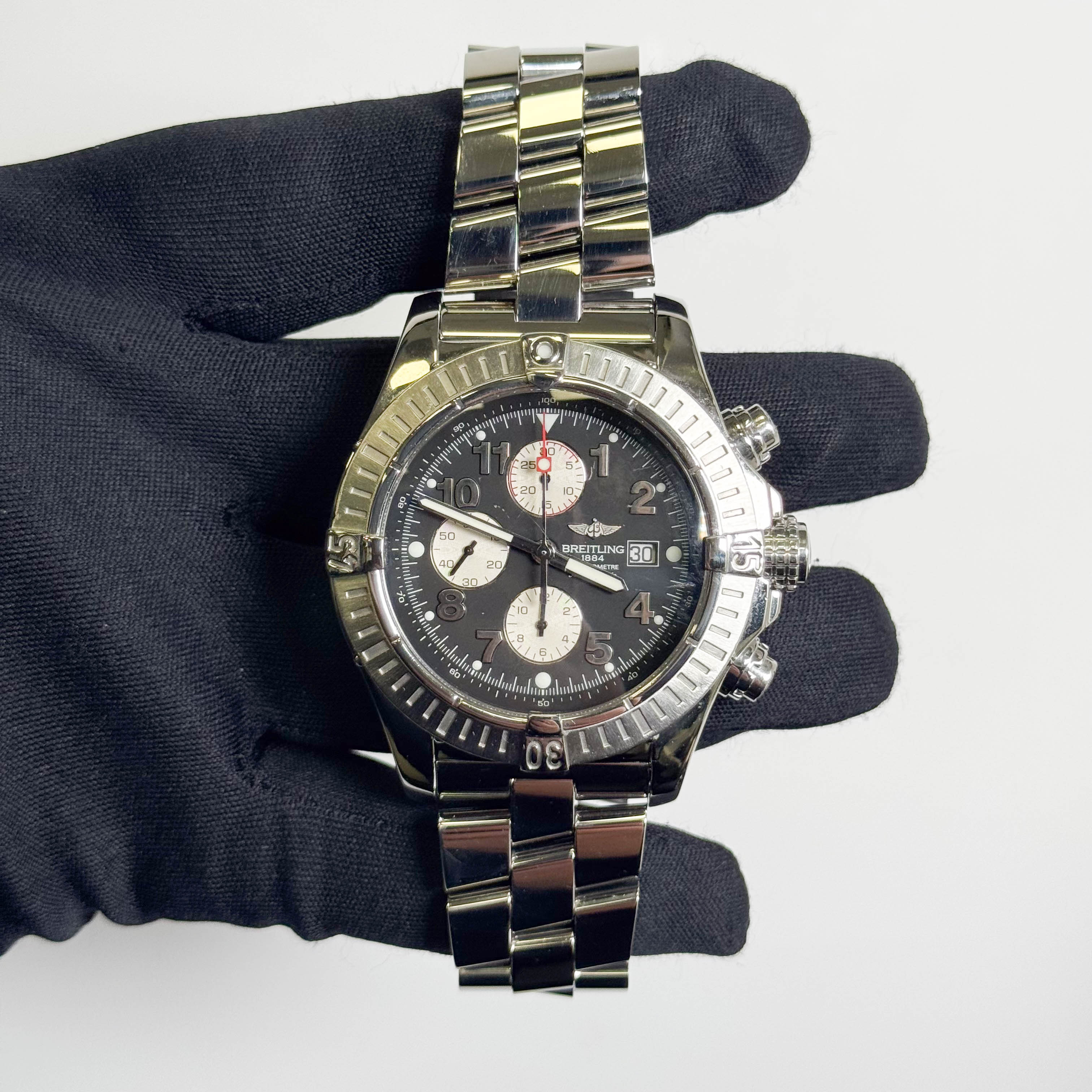 Breitling Super Avenger 48mm Black Dial Watch Ref# A13370 - Happy Jewelers Fine Jewelry Lifetime Warranty
