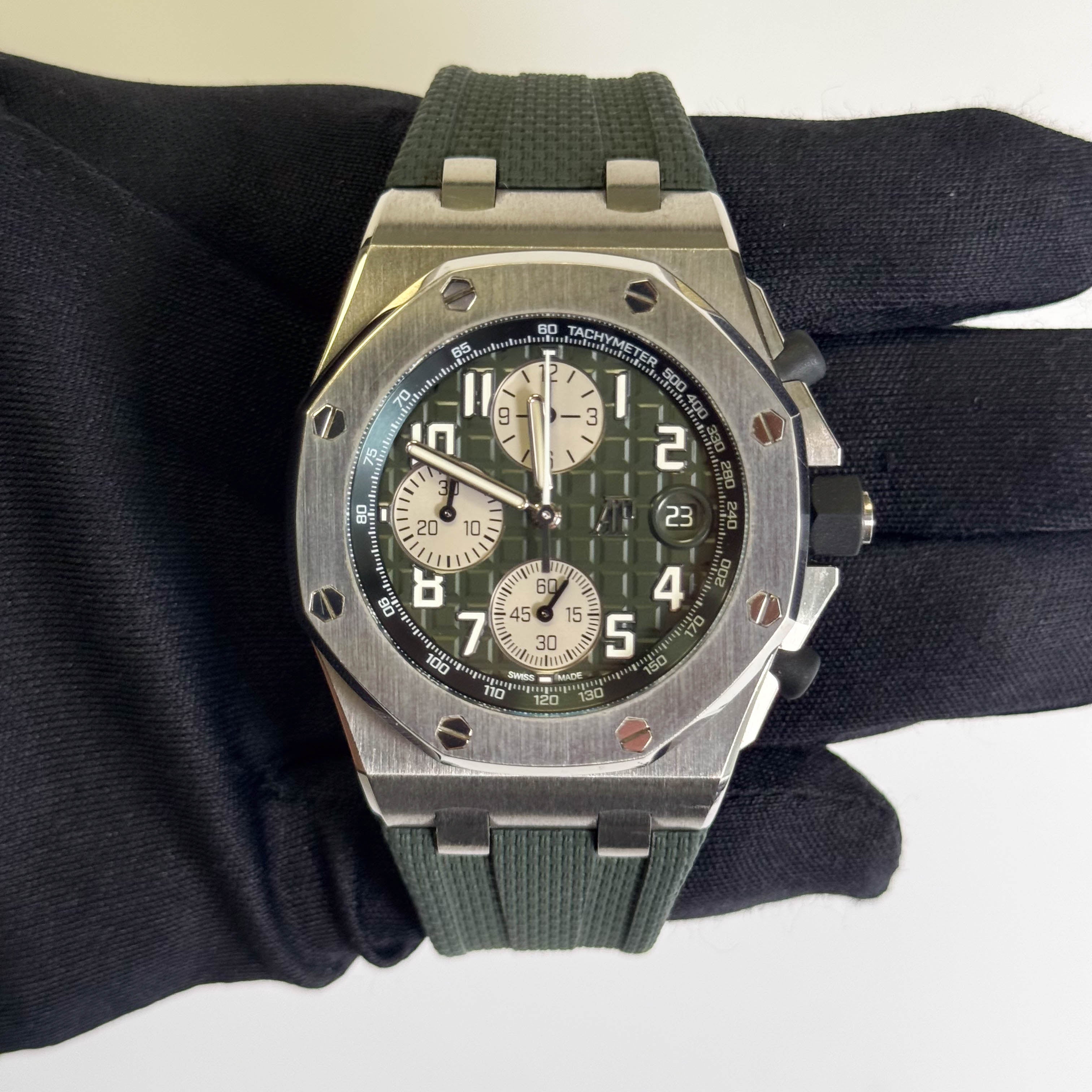 Audemars Piguet Royal Oak 42mm Green Dial Watch Ref# 26238TI.OO.A056CA.01