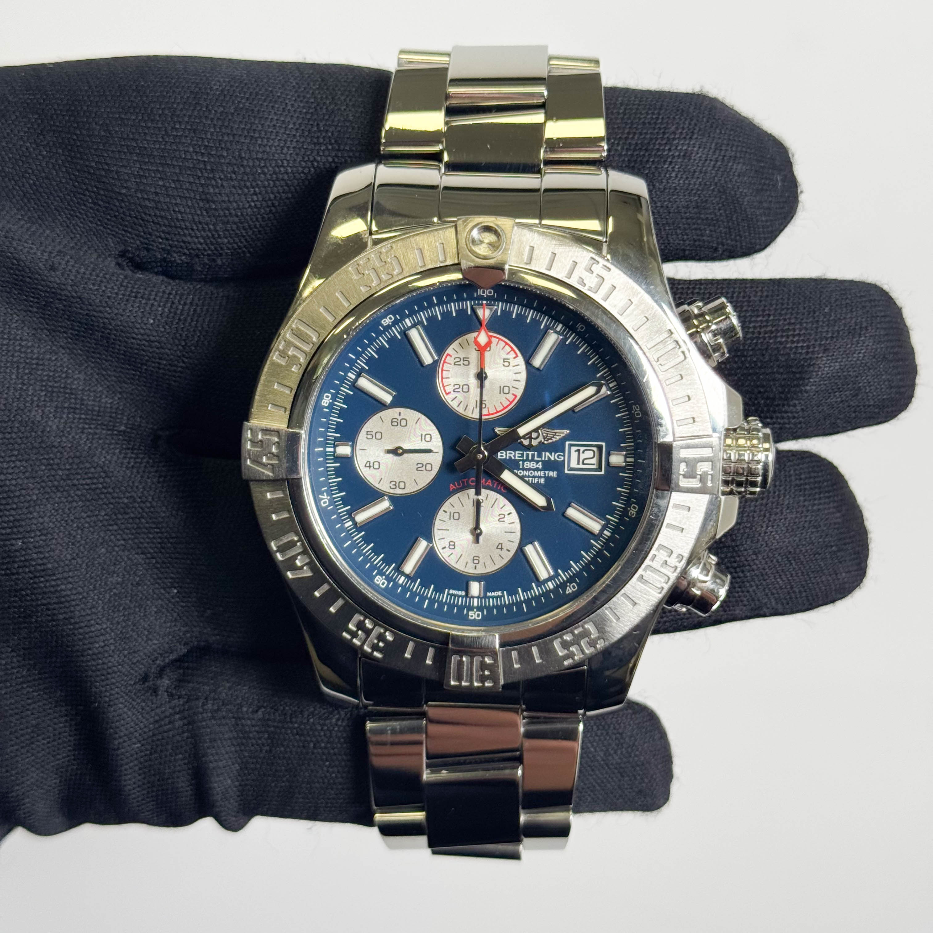 Breitling Super Avenger II 48mm Blue Dial Watch Ref# A13371 - Happy Jewelers Fine Jewelry Lifetime Warranty