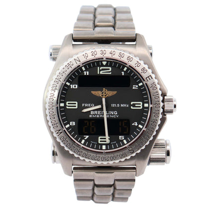 Breitling Emergency 43mm Black Dial Watch Ref# E56321 - Happy Jewelers Fine Jewelry Lifetime Warranty