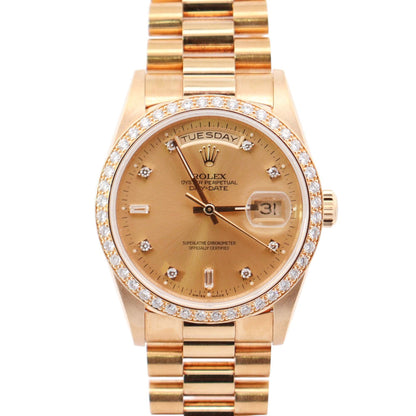 Rolex Day-Date 36mm Champagne Dial Watch Ref# 18348 - Happy Jewelers Fine Jewelry Lifetime Warranty