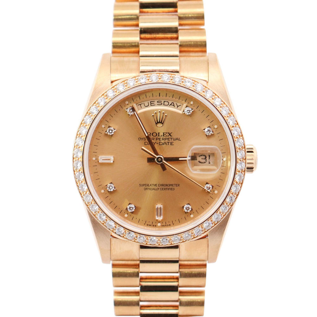 Rolex Day-Date 36mm Champagne Dial Watch Ref# 18348 – Happy Jewelers