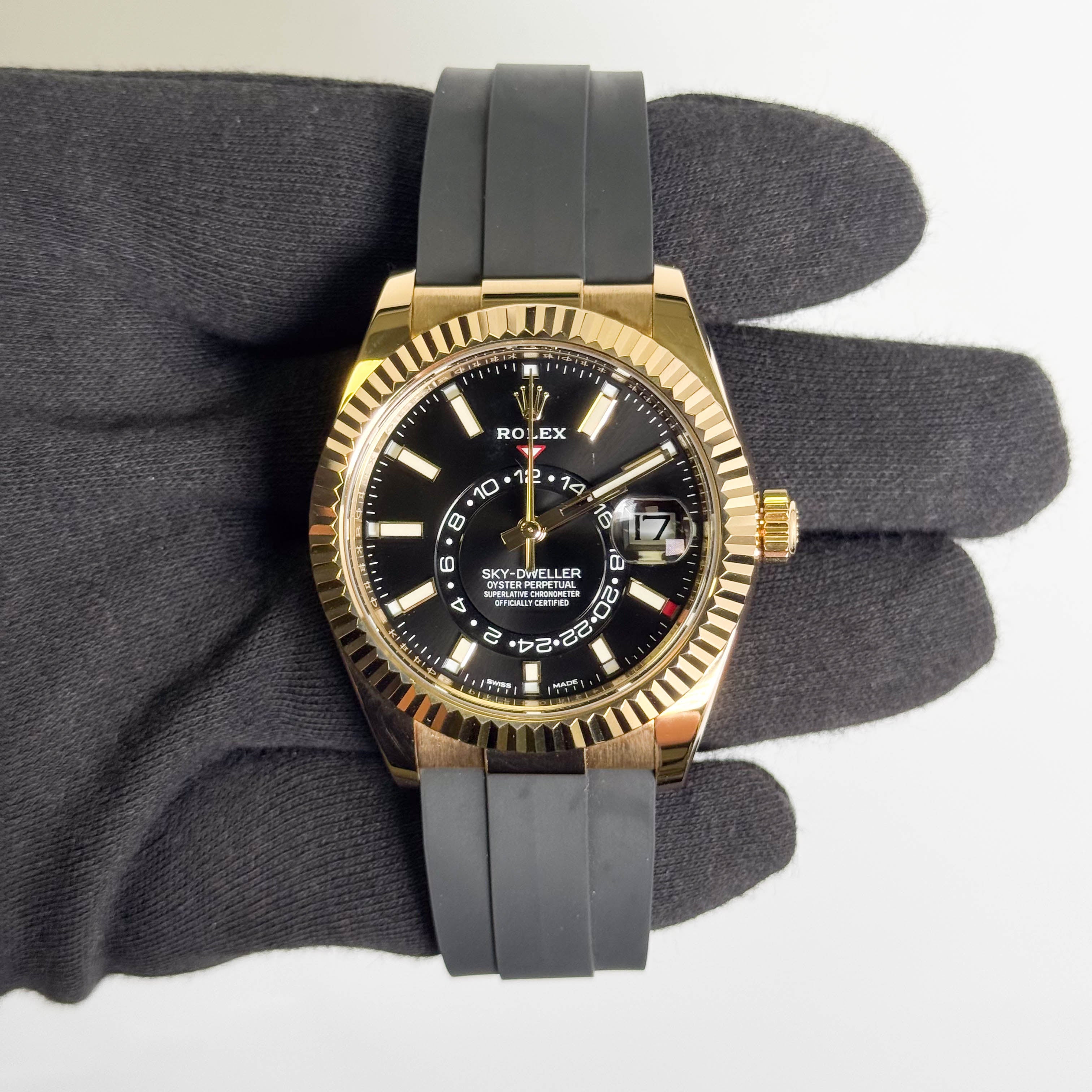 Rolex Sky-Dweller 42mm Black Dial Watch Ref# 326238