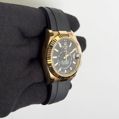 Rolex Sky-Dweller 42mm Black Dial Watch Ref# 326238