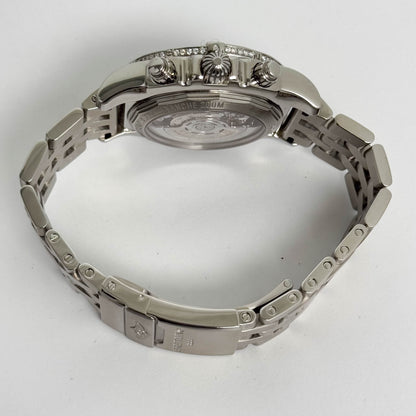 Breitling Chronomat 01 Steel 43.5mm Black Chronograph dial Watch Custom Diamond Bezel Steel Bracelet Ref# AB011110/BA50