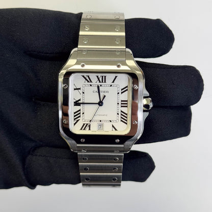 Cartier Santos 40mm White Dial Watch Ref# WSSA0018 - Happy Jewelers Fine Jewelry Lifetime Warranty
