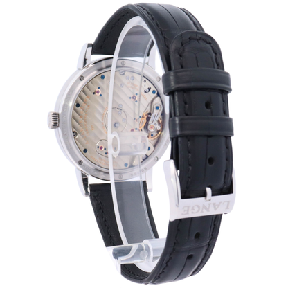 A. Lange & Sohne Grand Lange 1 41mm Platinum Silver Dial Watch Reference# 117.025 - Happy Jewelers Fine Jewelry Lifetime Warranty