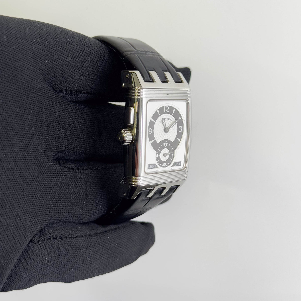 Jaeger-LeCoultre Reverso Gran'Sport Duo 28 mm x 43 mm Black and Silver Dial Watch Ref# Q2948601