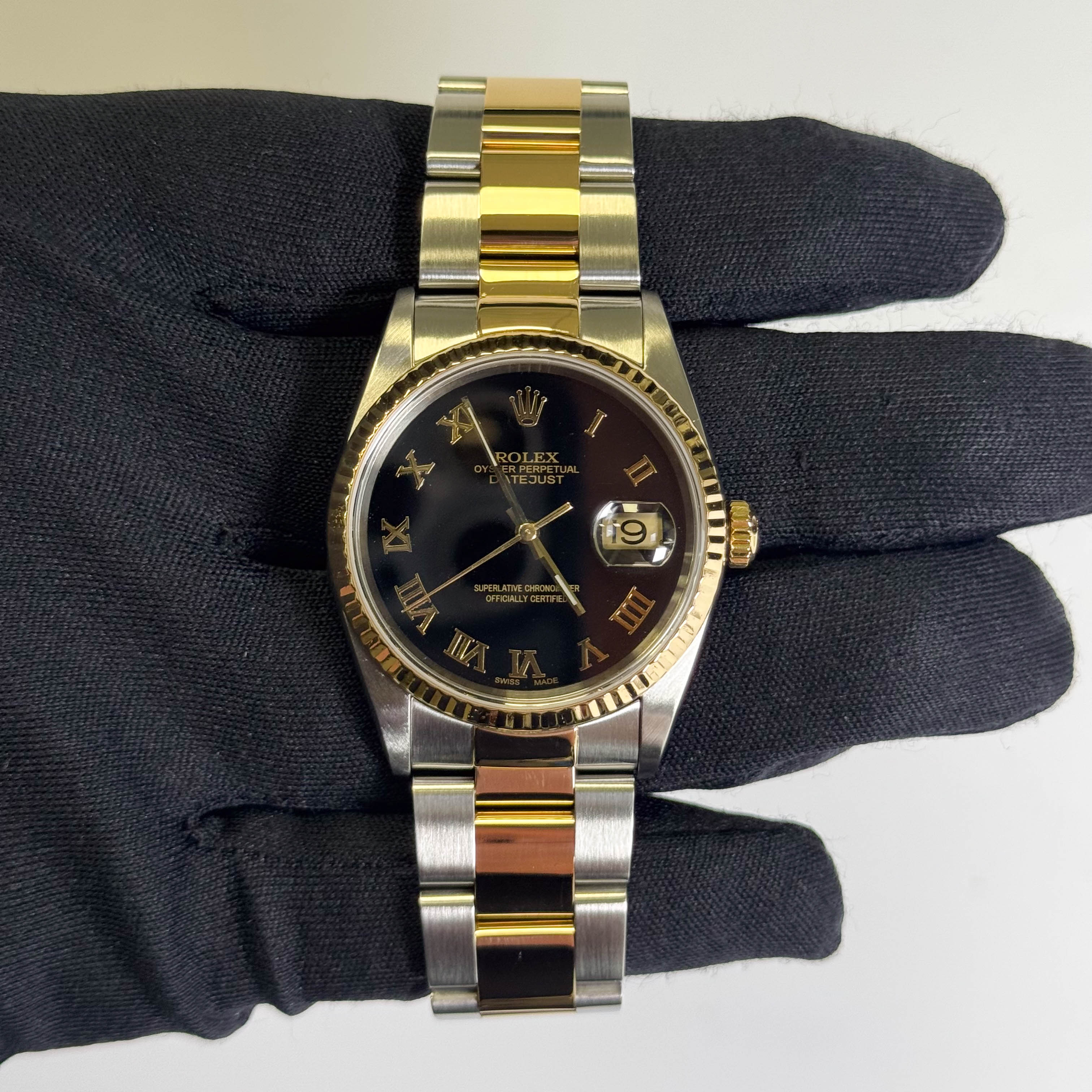 Rolex Datejust 36mm Black Dial Watch Ref# 16233