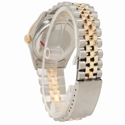 Rolex Datejust Two-Tone Stainless Steel & Yellow Gold 36mm Black Diamond Dial Watch Reference #: 16233 - Happy Jewelers Fine Jewelry Lifetime Warranty