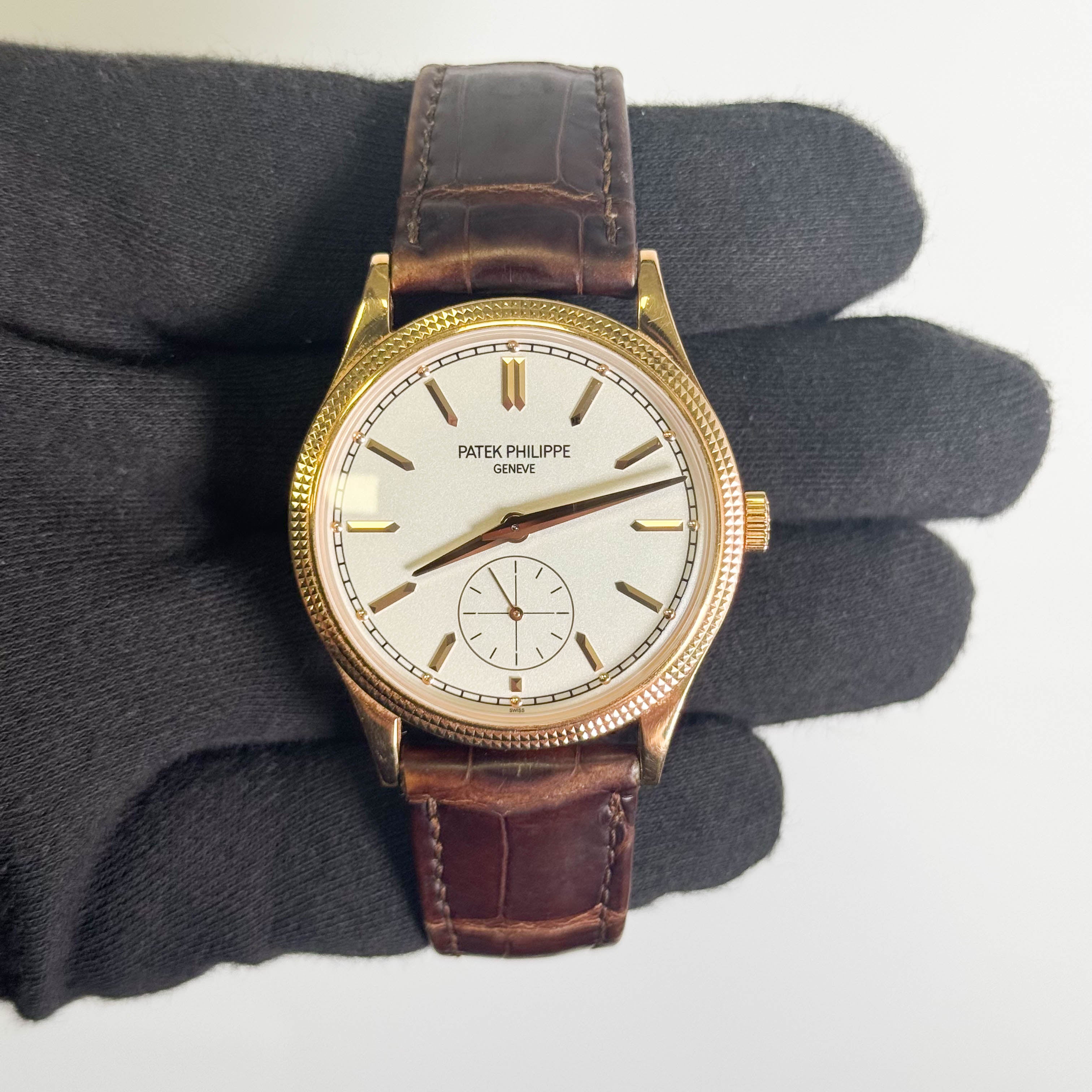 Patek Philippe Calatrava 39mm White Dial Watch Ref# 6119R-001