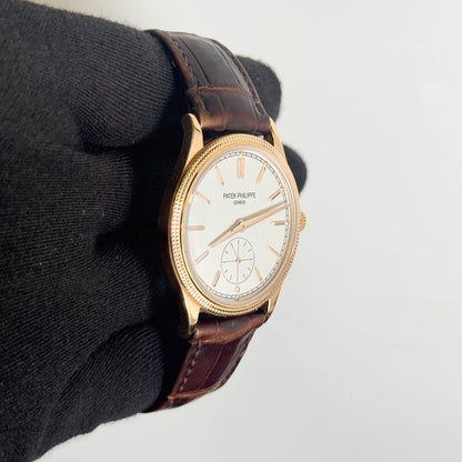 Patek Philippe Calatrava 39mm White Dial Watch Ref# 6119R-001