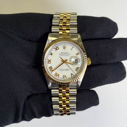 Rolex Datejust 36mm White Dial Watch Ref# 16233 - Happy Jewelers Fine Jewelry Lifetime Warranty
