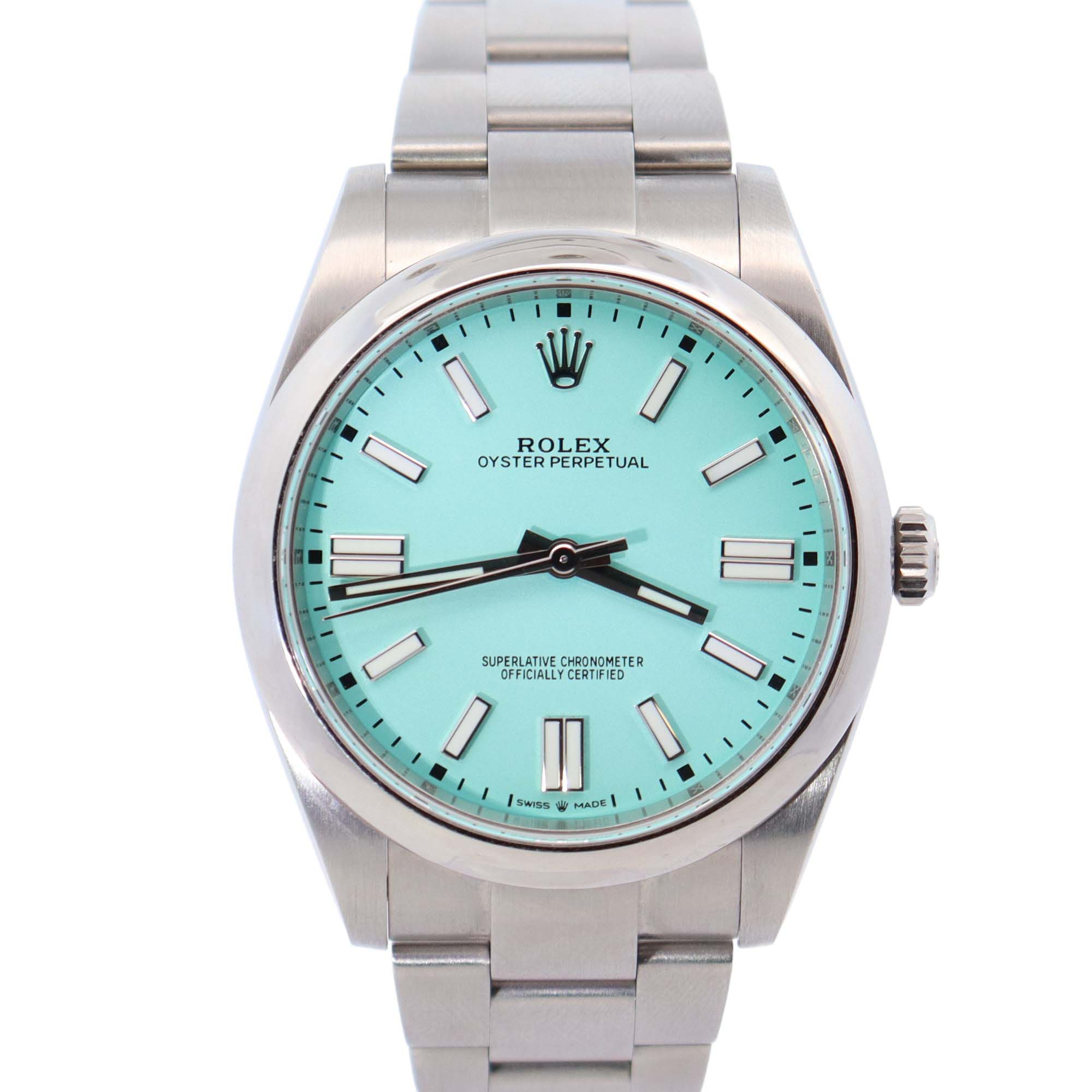 Rolex Oyster Perpetual 41mm Blue Dial Watch Ref# 124300 - Happy Jewelers Fine Jewelry Lifetime Warranty