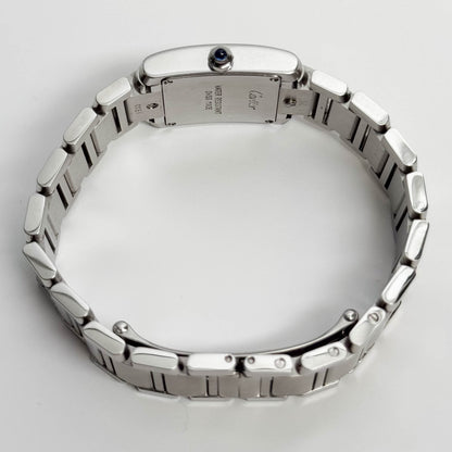 Cartier Tank Stainless Steel 20mm Ivory Dial Watch Ref# W51008Q3