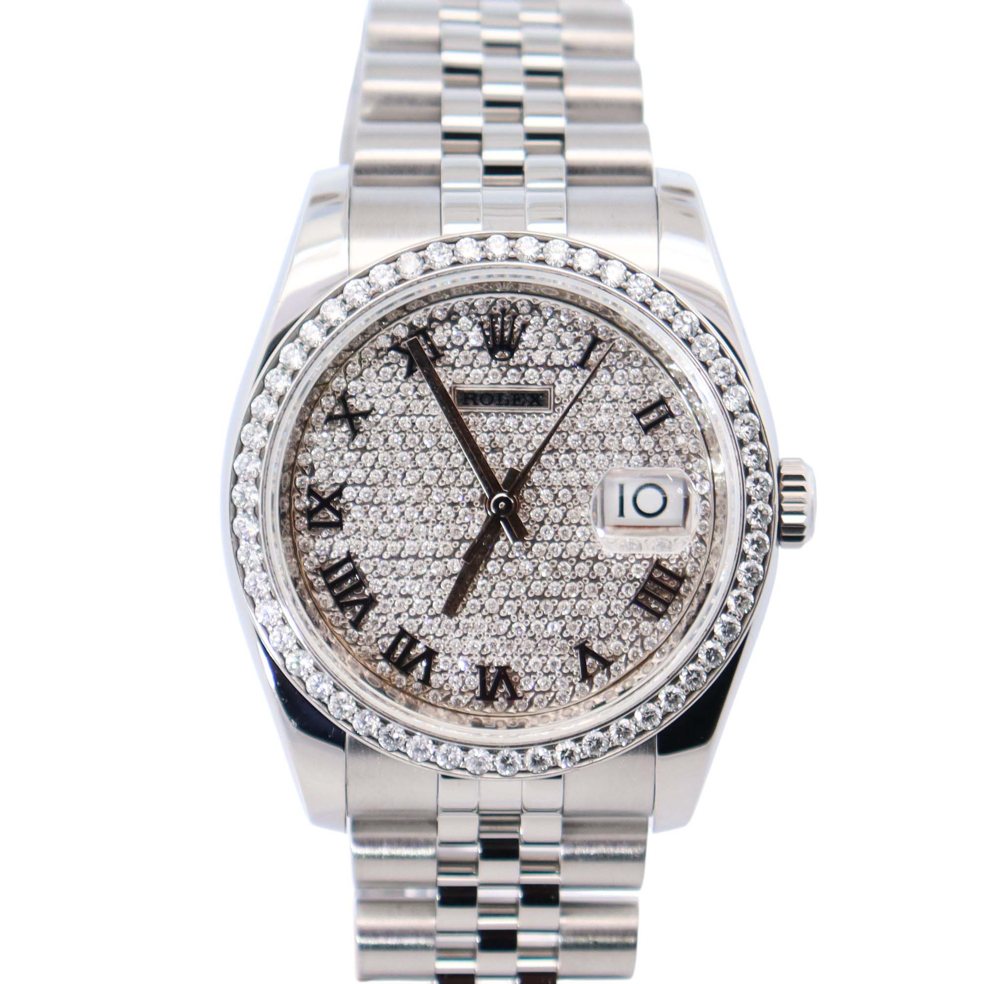 Rolex Datejust 36mm Pave Dial Watch Ref# 116200 - Happy Jewelers Fine Jewelry Lifetime Warranty