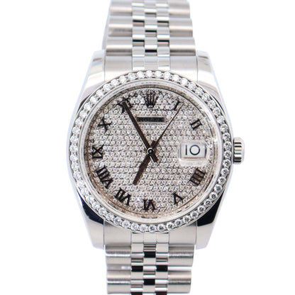Rolex Datejust 36mm Pave Dial Watch Ref# 116200 - Happy Jewelers Fine Jewelry Lifetime Warranty