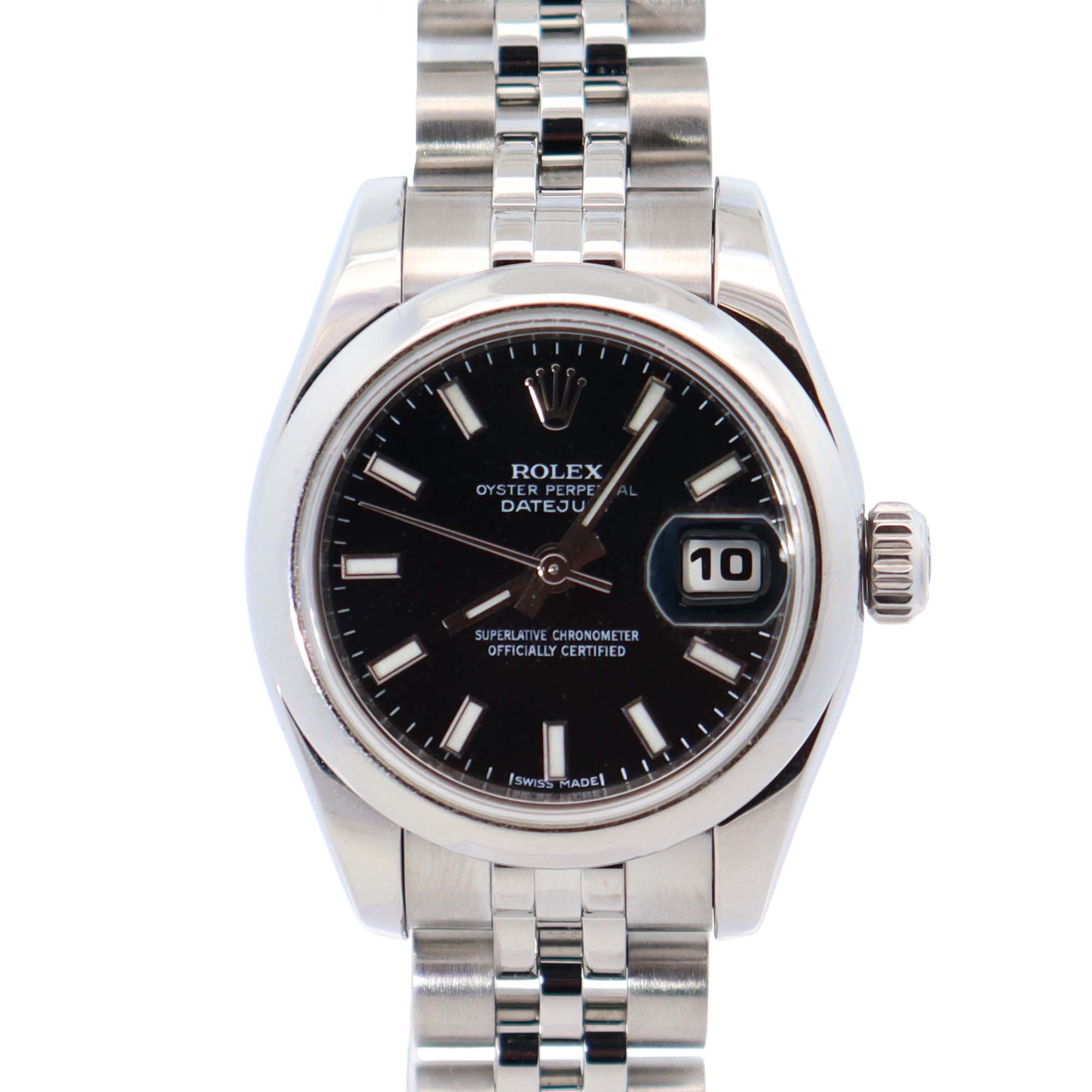 Rolex Datejust 26mm Black Dial Watch Ref# 179160 - Happy Jewelers Fine Jewelry Lifetime Warranty