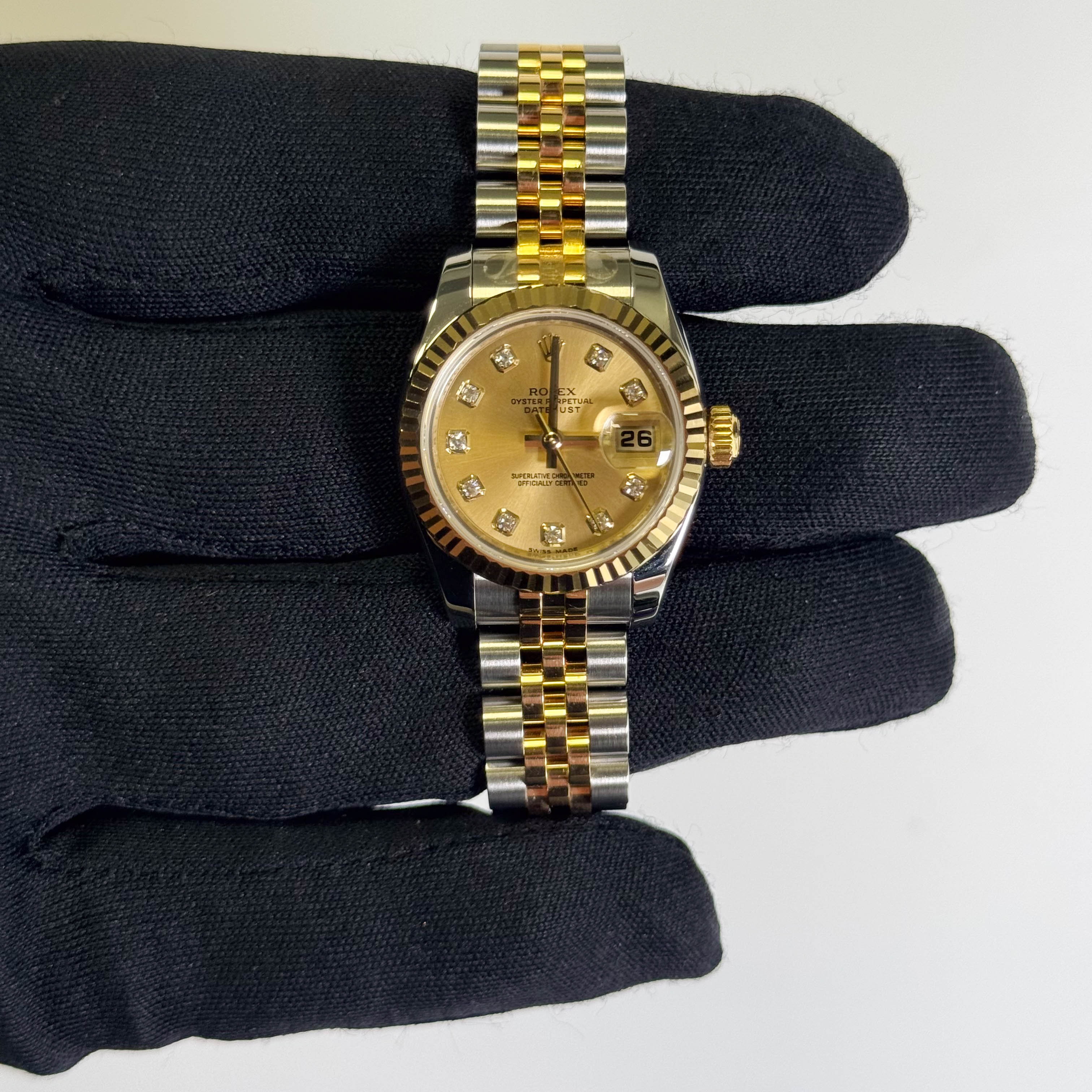 Rolex Datejust 26mm Champagne Dial Watch Ref# 179173