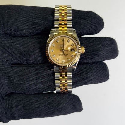 Rolex Datejust 26mm Champagne Dial Watch Ref# 179173 - Happy Jewelers Fine Jewelry Lifetime Warranty