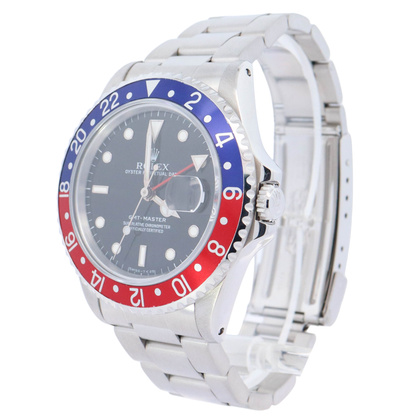 Rolex GMT Master "Pepsi" 40mm Stainless Steel Black Dot Dial Watch Reference# 16700 - Happy Jewelers Fine Jewelry Lifetime Warranty